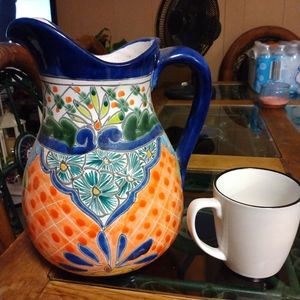 Colorful hand painted Mexican stoneware